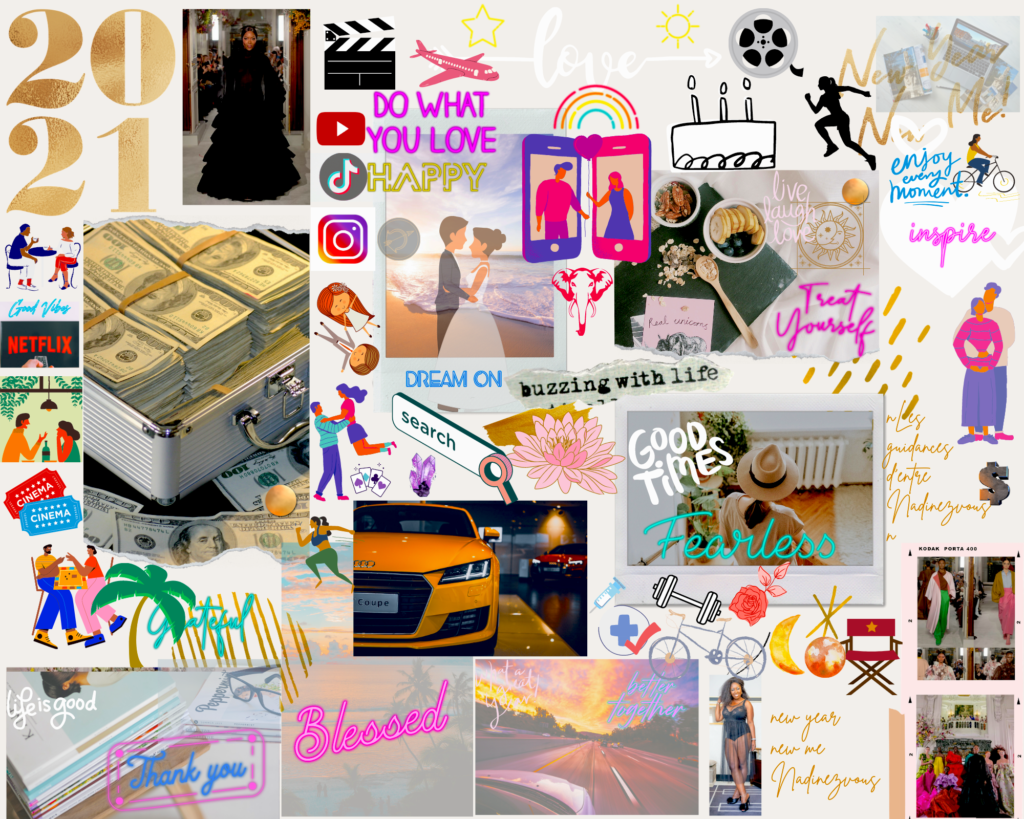 Mon tableau de visualisation 2021 – vision board 2021 Nadinez-Vous